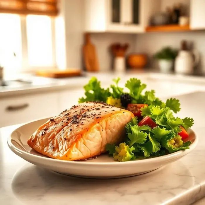 Salmón con vegetales